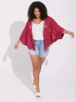 TORRID Crochet Lace Inset Kimono