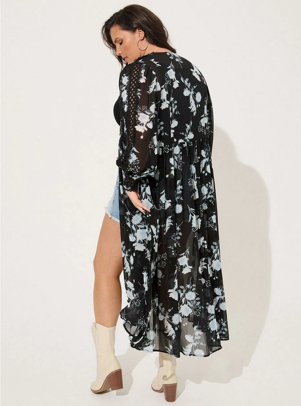 TORRID Chiffon Tie Front Maxi Kimono 4 TORRID Chiffon Tie Front Maxi Kimono - Image 2