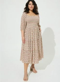 TORRID Midi Gauze Off The Shoulder Tiered Dress -Cheap Torrid Shop 40186016 10327 av1