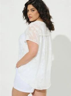 TORRID Clip Floral Chiffon Split Front Blouse 9 TORRID Clip Floral Chiffon Split Front Blouse -Cheap Torrid Shop 40186162 06452 av2