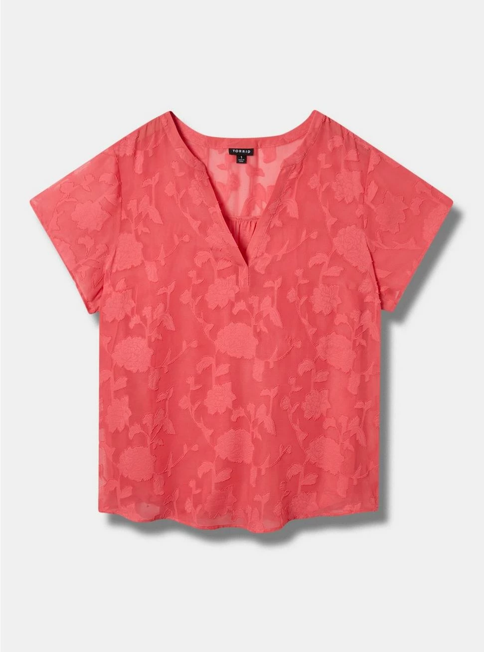 TORRID Clip Floral Chiffon Split Front Blouse 6 TORRID Clip Floral Chiffon Split Front Blouse - Image 4