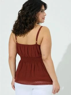 TORRID Peplum Clip Dot Shirred Bust Lace Trim Top -Cheap Torrid Shop 40186205 05043 av2