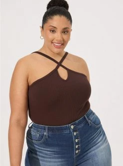 TORRID Everyday Rib Strappy Halter Tank