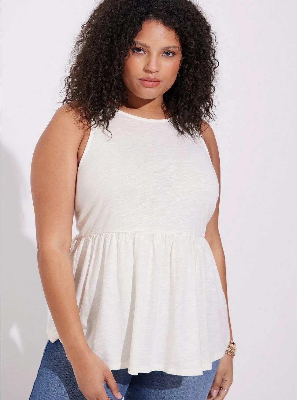 TORRID Cotton Modal Slub Boat Neck Babydoll Tank 3 TORRID Cotton Modal Slub Boat Neck Babydoll Tank