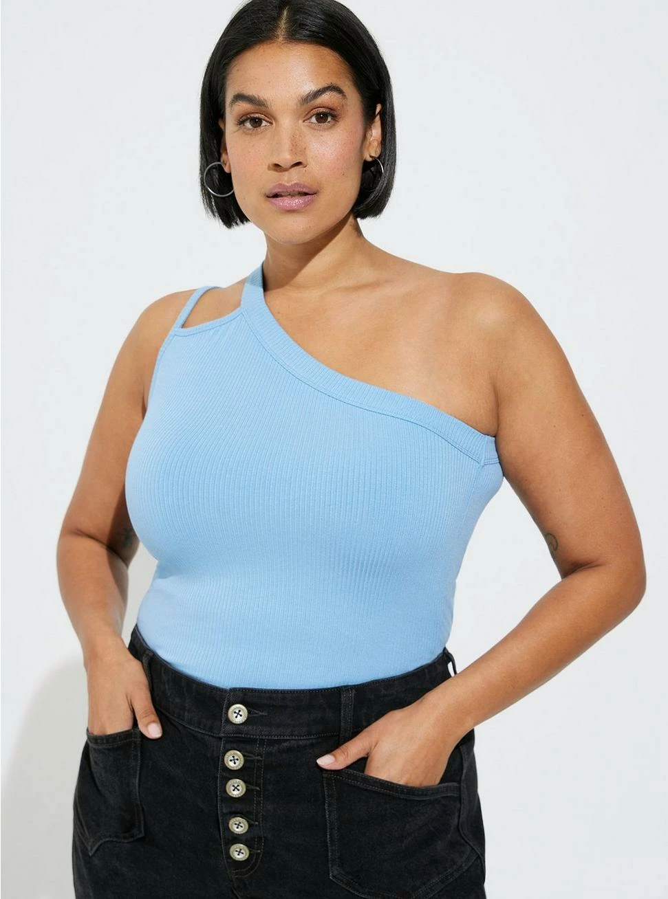 TORRID Everyday Rib One Shoulder Cut Out Cami 4 TORRID Everyday Rib One Shoulder Cut Out Cami - Image 2