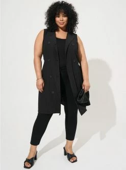 TORRID Studio Crepe Jersey Lightweight Trench Vest