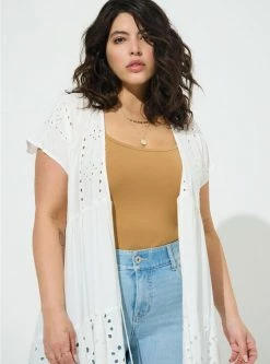 TORRID Cotton Eyelet Maxi Kimono -Cheap Torrid Shop 40200196 06452 av2