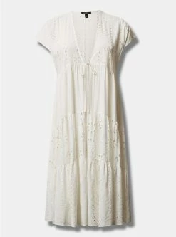 TORRID Cotton Eyelet Maxi Kimono -Cheap Torrid Shop 40200196 06452 flat