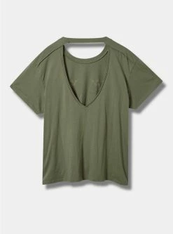 TORRID Floral Desert Relaxed Fit Cotton Crew Neck Open Back Distressed Tee -Cheap Torrid Shop 40200665 00146 av2