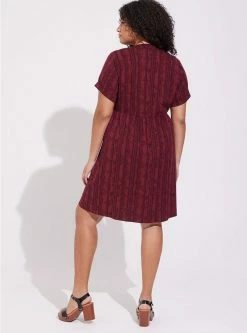 TORRID Mini Rayon Slub Button Front Fit N Flare Dress -Cheap Torrid Shop 40200760 02785 av2