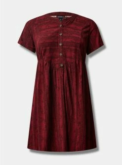 TORRID Mini Rayon Slub Button Front Fit N Flare Dress -Cheap Torrid Shop 40200760 02785 flat