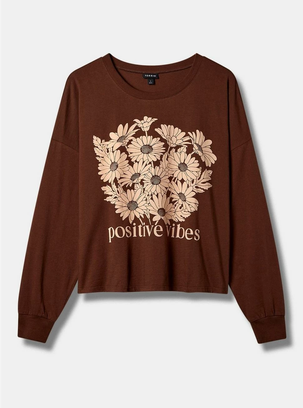 Null Positive Vibes Relaxed Fit Cotton Jersey Crew Neck Long Sleeve Crop Tee 3 Null Positive Vibes Relaxed Fit Cotton Jersey Crew Neck Long Sleeve Crop Tee