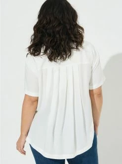 TORRID Challis Short Sleeve Button Up Shirt -Cheap Torrid Shop 40205028 06452 av2