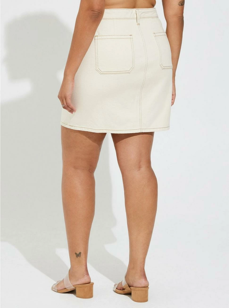 TORRID Mini Denim Button Fly Skirt 5 TORRID Mini Denim Button Fly Skirt - Image 3