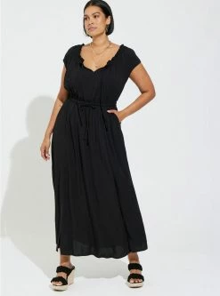 TORRID Maxi Textured Woven Double Slit Dress