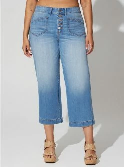 TORRID Crop Wide Leg Vintage Stretch Mid-Rise Jean -Cheap Torrid Shop 40215116 10484 av1