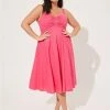 TORRID Midi Poplin Sweetheart Shirred Dress