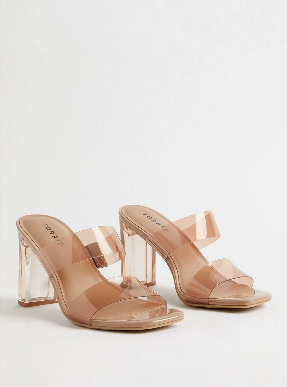 TORRID Double Strap Lucite Heel Sandal (WW) 3 TORRID Double Strap Lucite Heel Sandal (WW)