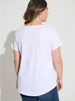 TORRID Cotton V-Neck Tee -Cheap Torrid Shop 40255000 05590 av2