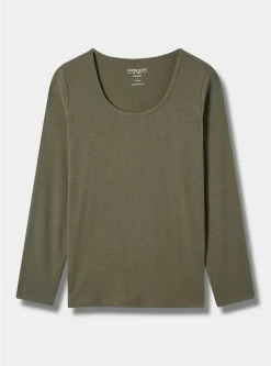 Null Super Soft Rib Scoop Neck Long Sleeve Top -Cheap Torrid Shop 40261250 00252 flat