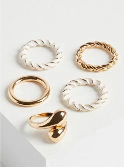 Null Enamel Textured Ring Set