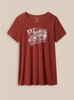 TORRID Oak Rose Fitted Signature Jersey Crew Neck Tee