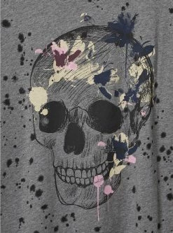 TORRID Floral Sketch Skull Vintage Cotton Crew Neck Tee 9 TORRID Floral Sketch Skull Vintage Cotton Crew Neck Tee -Cheap Torrid Shop 40455026 06969 av3