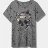 TORRID Floral Sketch Skull Vintage Cotton Crew Neck Tee -Cheap Torrid Shop 40455026 06969 hi