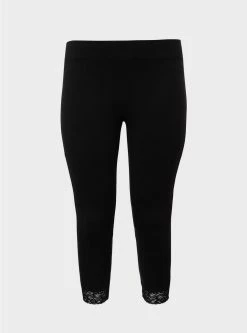 Null Capri Signature Waist Lace Trim Legging 9 Null Capri Signature Waist Lace Trim Legging -Cheap Torrid Shop 528177 00684 flat